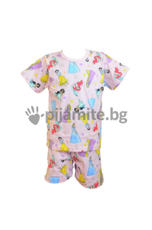 Детски пижами Пижами с къс ръкав Детска пижама - трико - къс ръкав Принцеси (3-8г.) 120